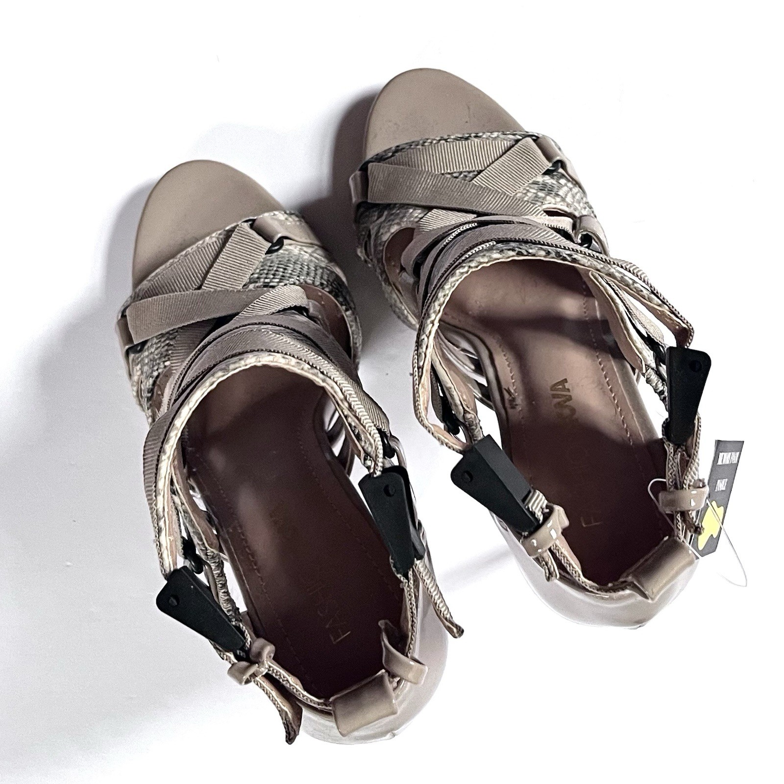 New Fashion Nova Women’s Gladiator 4.25” Stiletto Heels Pumps Snake Print 6.5