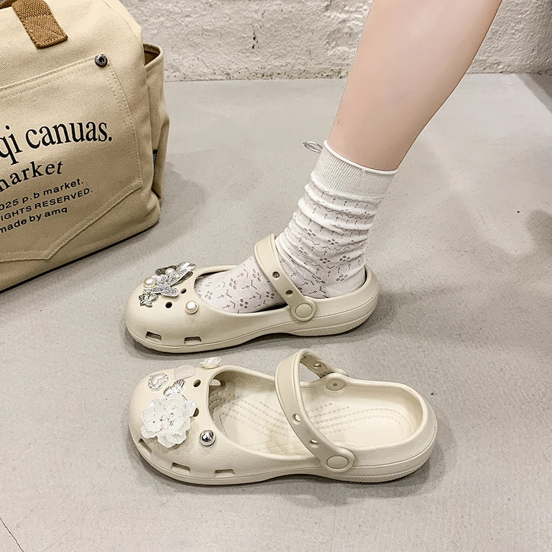 A Pair of Wear-Resistant Summer Women’s Non-Slip Clogs, New Sports Beach Shoes f
