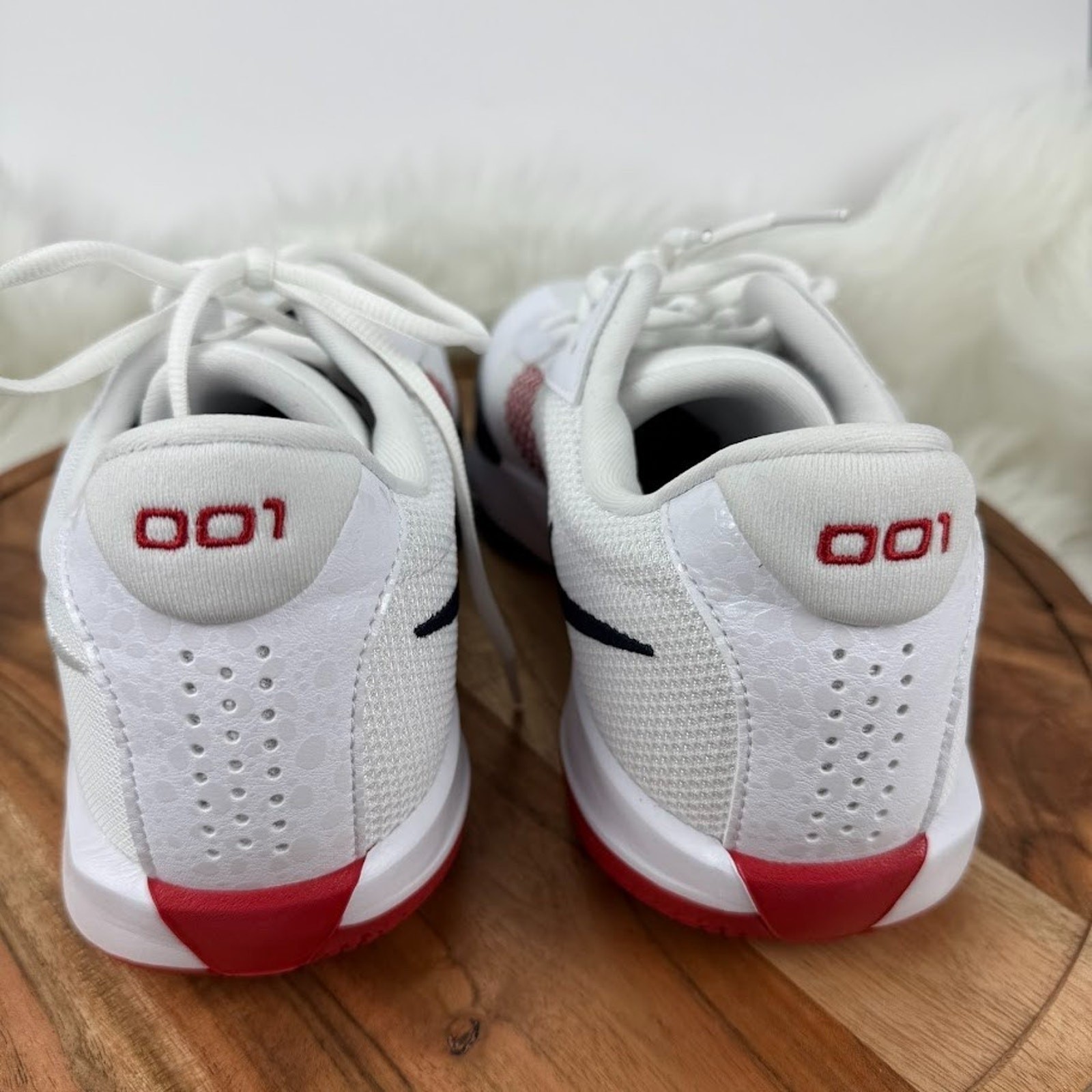 Nike Basketball Training White Red Athletic Shoes New Size 13 (Runs small)