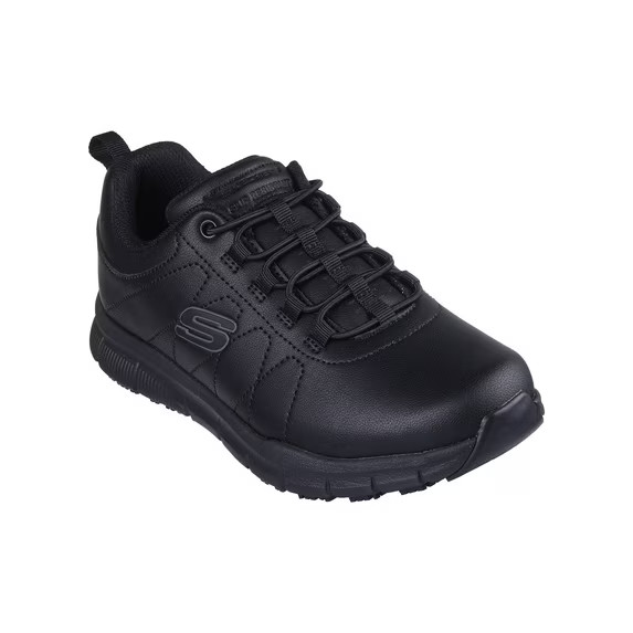 Skechers Work Women’s Nampa Bungee Slip Resistant Athletic Shoe Black