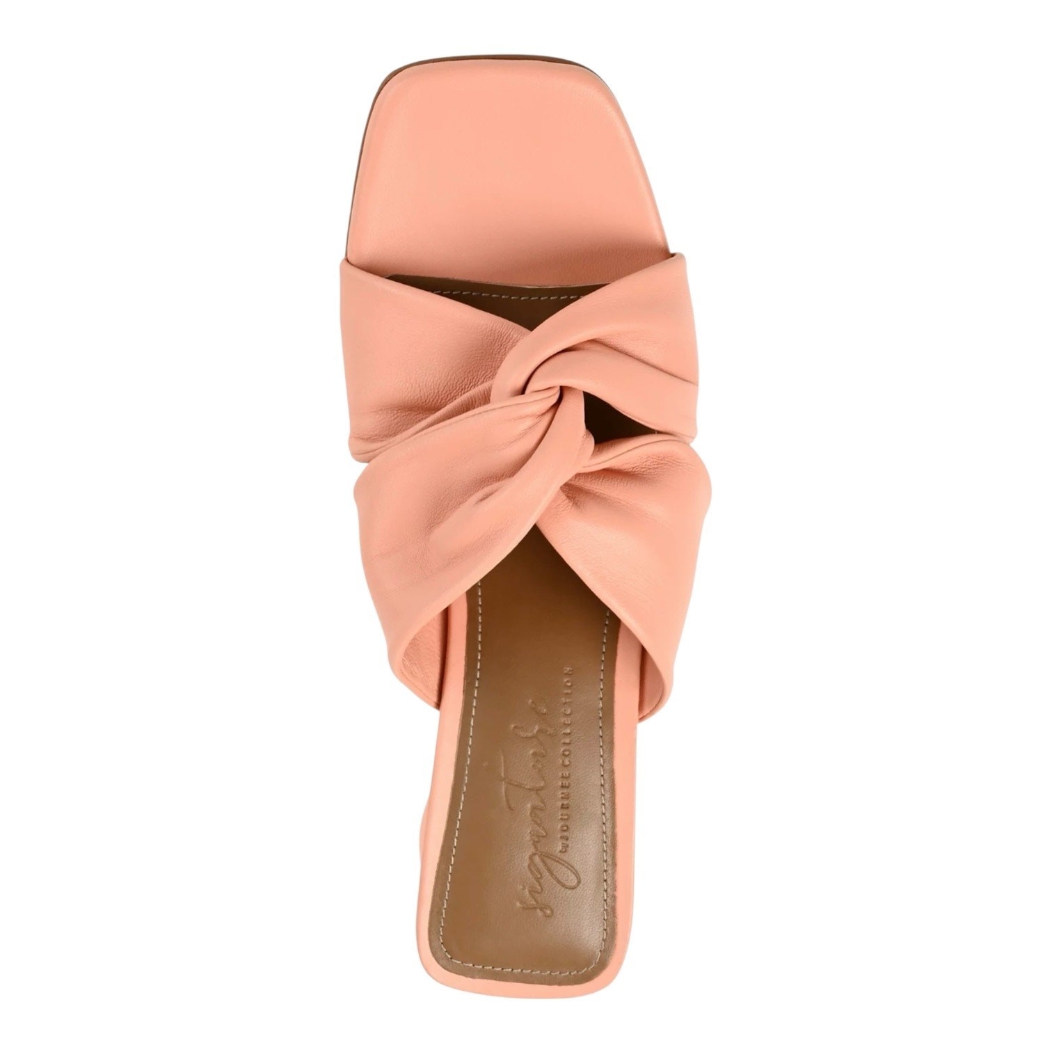 Journee Signature Women’s Charlize Twisted Slip On Dress Sandals Coral Size 7 M