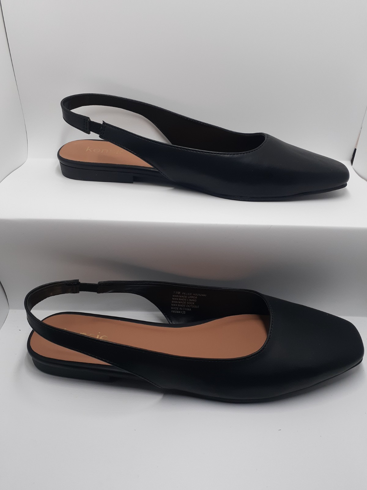 Kensie NIB Felice Shoe in Black Slingback Slip On Women us 11