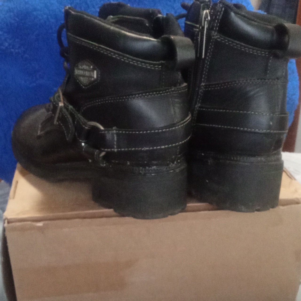Women’s Harley-Davidson Black Leather Boots Size 11 (Well Loved)