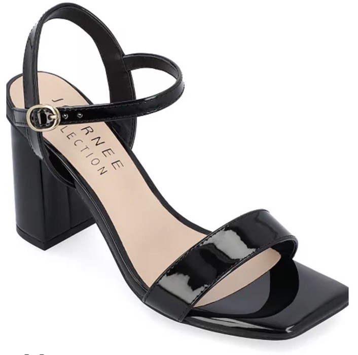 Journee Collection Women’s Tivona Square Toe Block Heel Dress Black 9.5
