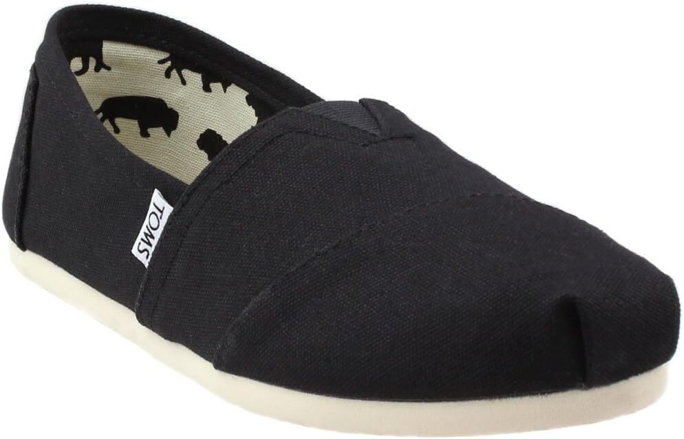 Toms Womens Alpargata Canvas Slip-On Black