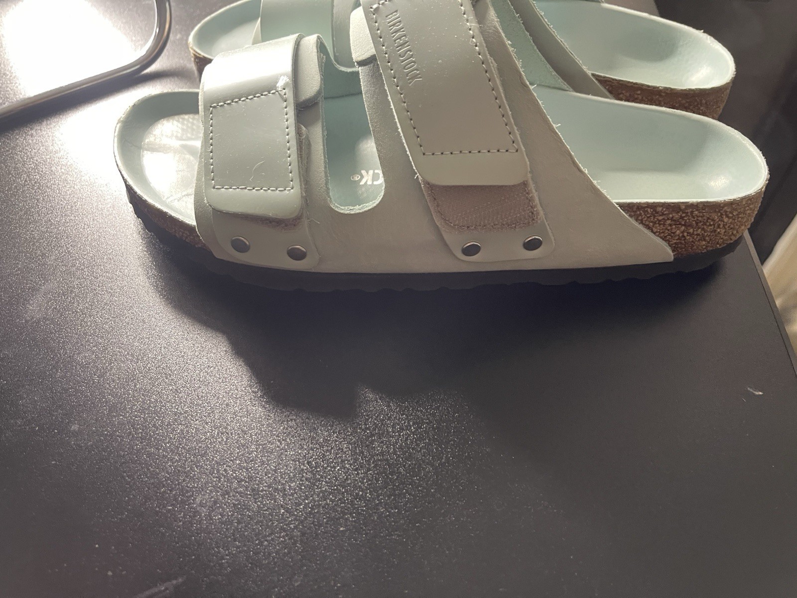 Birkenstock Women’s Blue Slide Sandals Hook & Loop Cork Leather EU 39 US 8