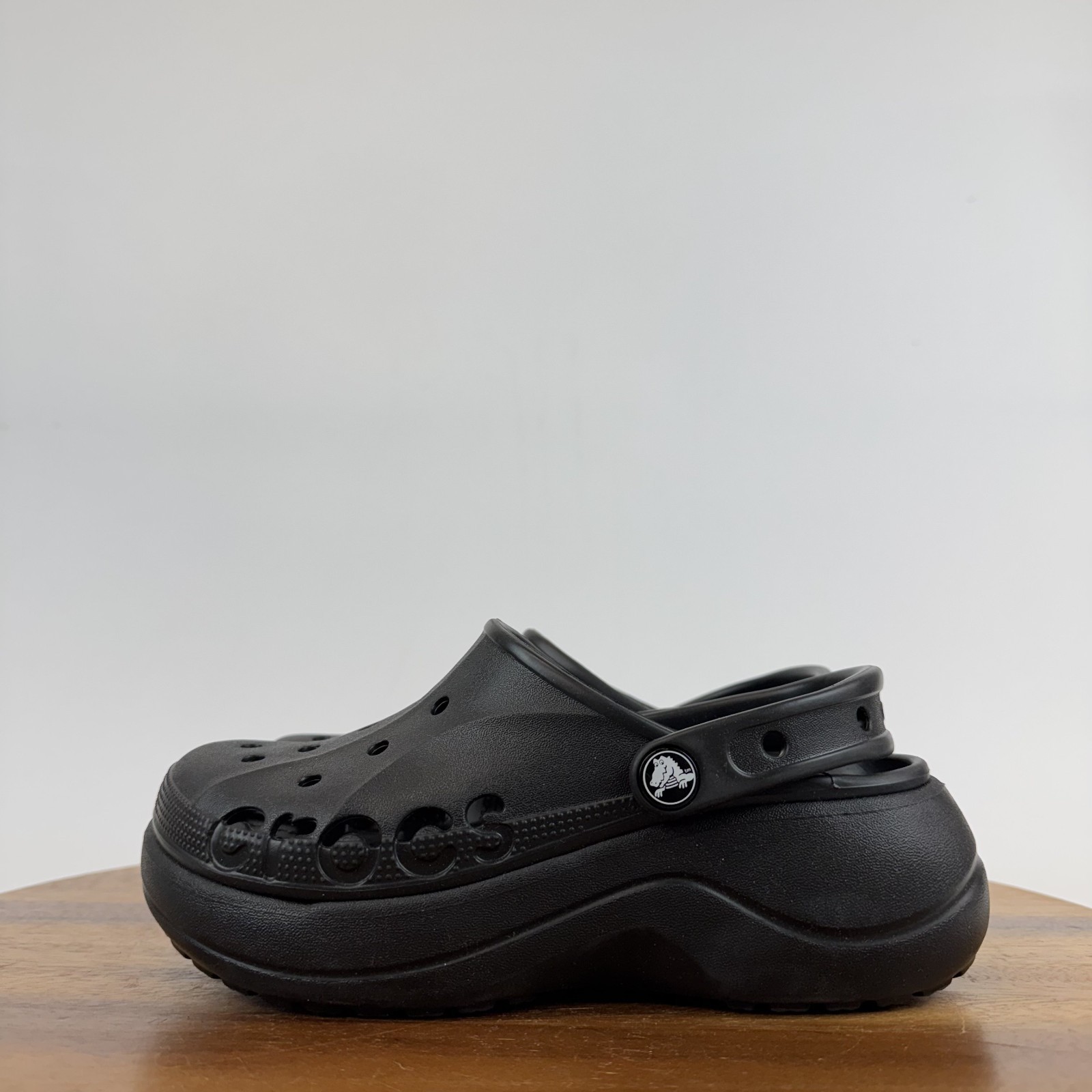 New Womens Crocs Baya Platform Black Casual Comfort Slip On Clogs Size 6 M NWOB