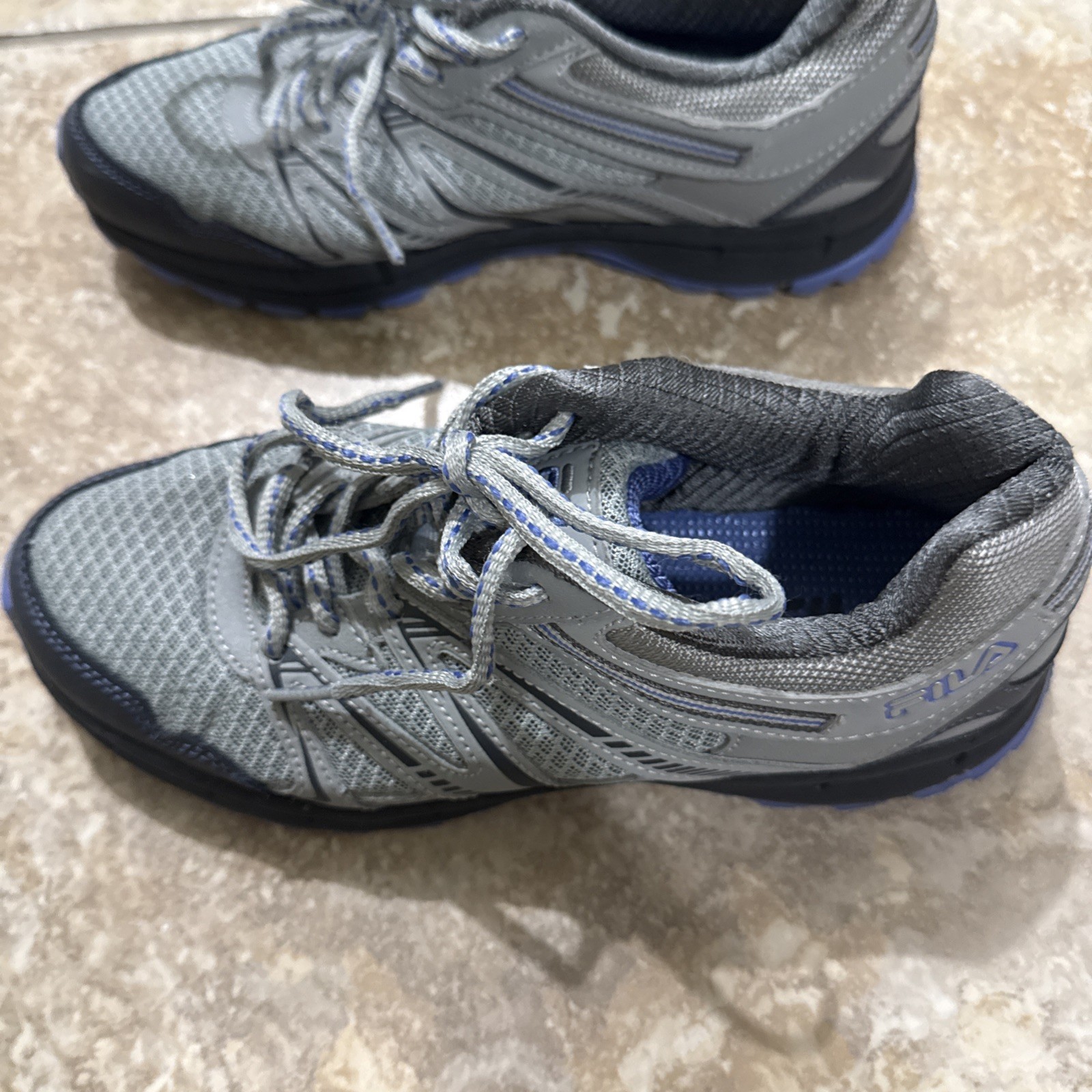 Fila Shoes Womens 9 Northampton Hiking Sneakers Gray Mesh Lace Up Low Comfort