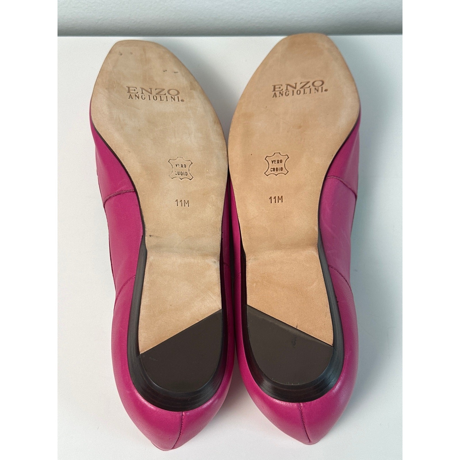 NIB Vtg Enzo Angiolini Liberty Bright Pink Leather Loafers Made in Brazil | 11 M