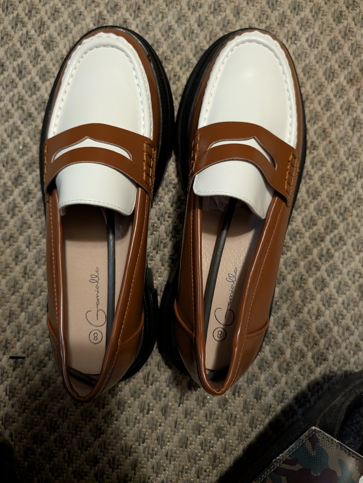 Gianni Bini Alter Ego Leather Platform Loafers size 5.5