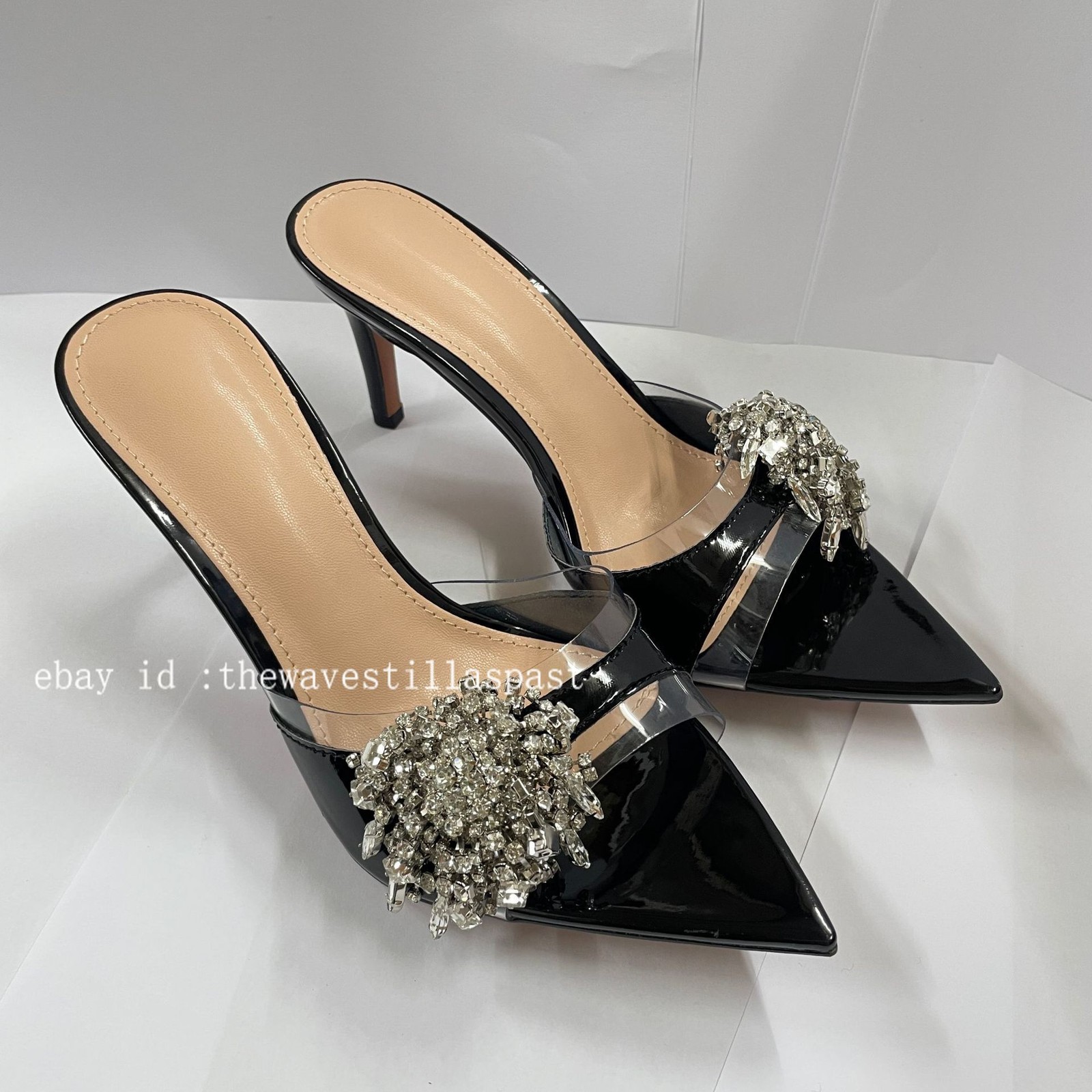 Womens Summer Pointed Rhinestone High-heeled Party Sexy Sandals Shoes Pump