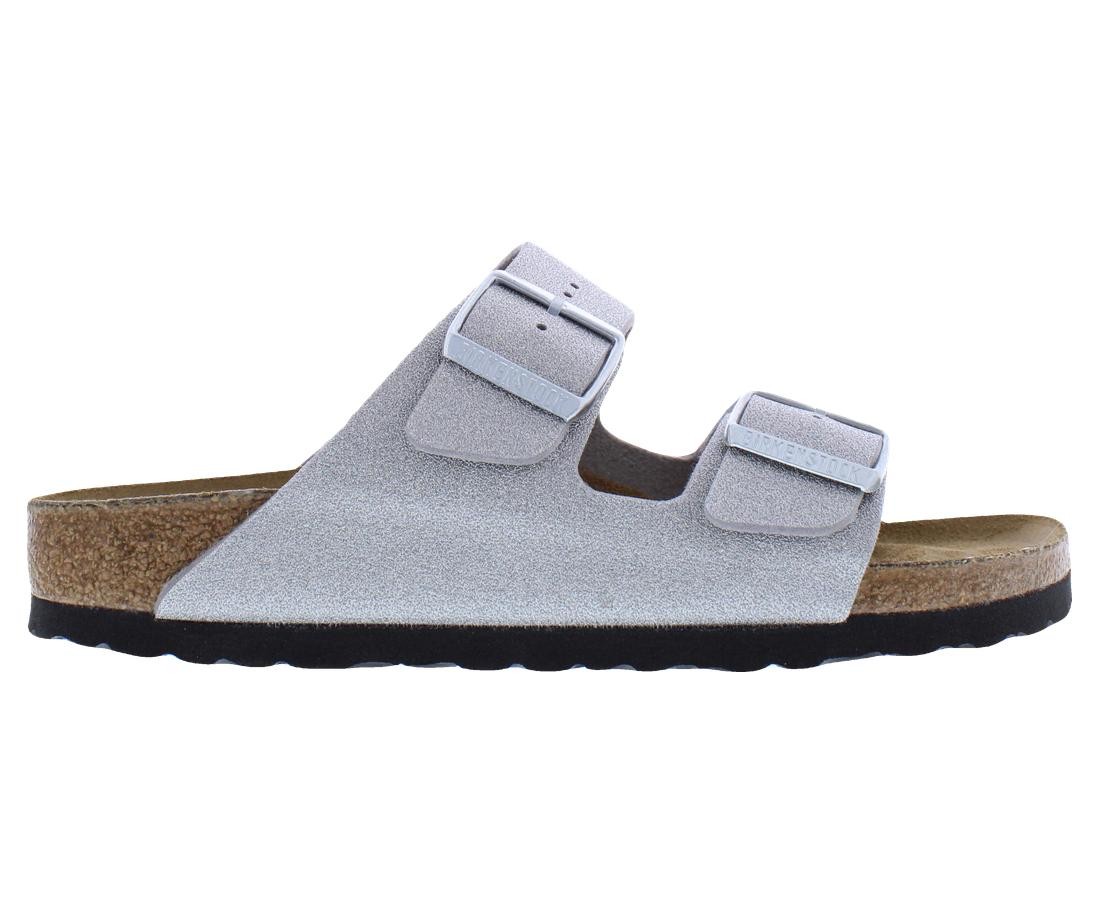 Birkenstock Arizona Narrow Unisex Shoes Size 4, Color: Shiny Glitter Silver