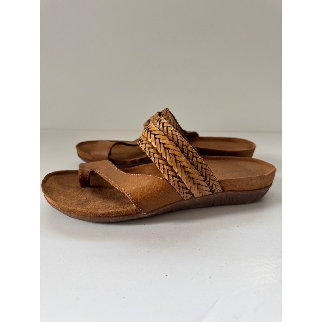 BARETRAPS 9M Braided Slide Sandals Women’s Tan Comfort Casual