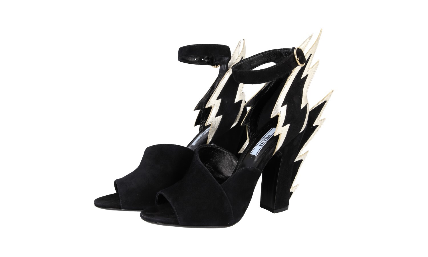 PRADA Suede Thunderbolt Slingback Pumps Sandals 1X854L NEW – US 6.5 EU 36,5