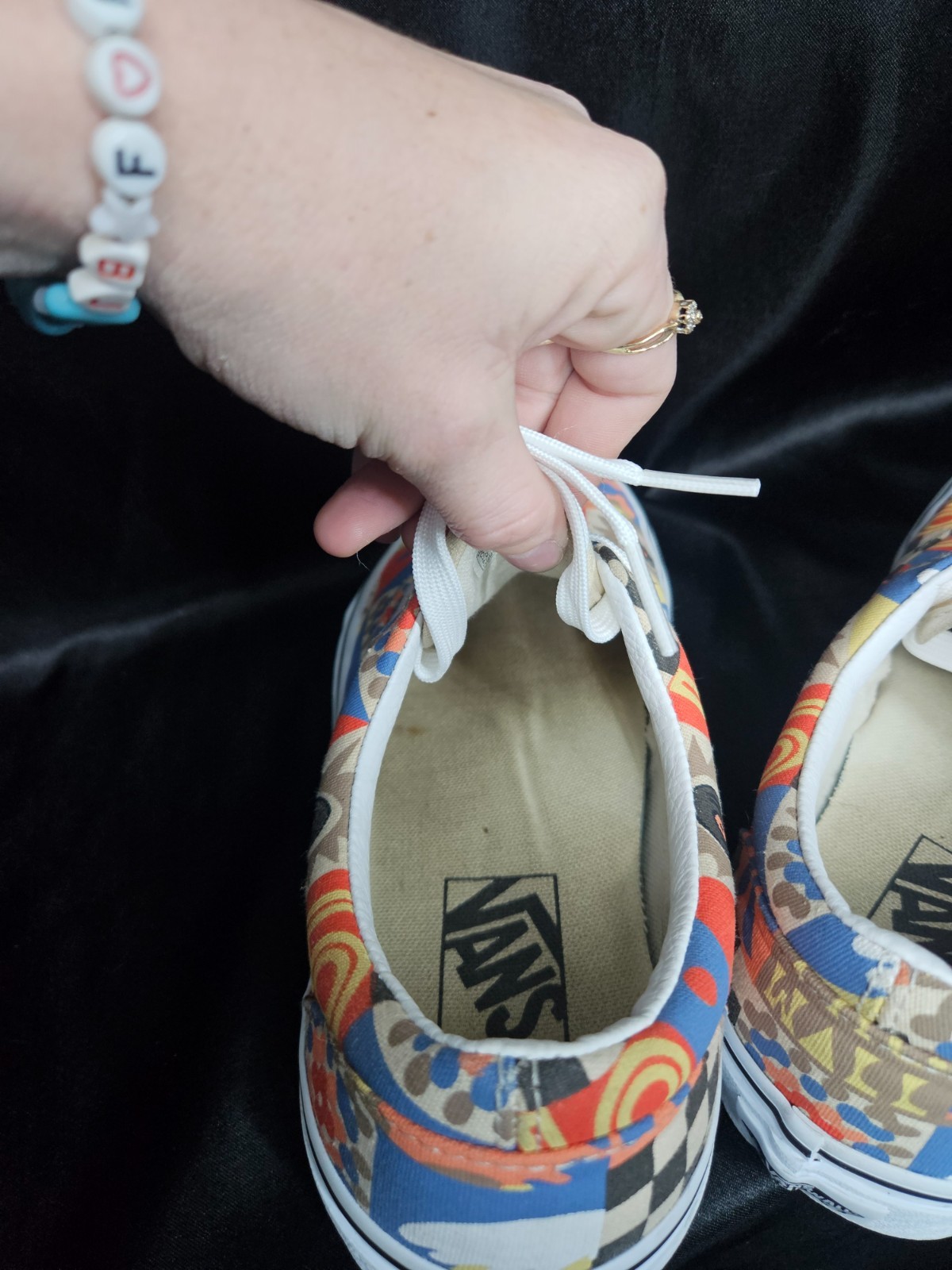 Vans Era Camp Positive Blue Orange Patchwork Sneakers Mens 6 Womens 7.5 NLIP