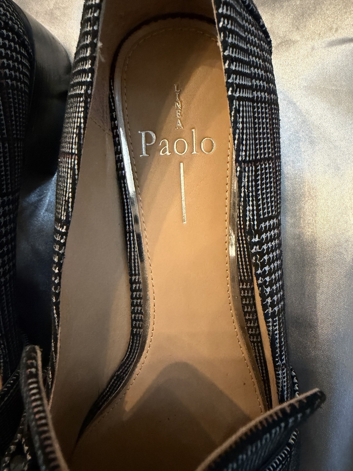 Paolo Linea Women’s Block Heel Dress Shoes Size 8M Super Classy Black/Gray