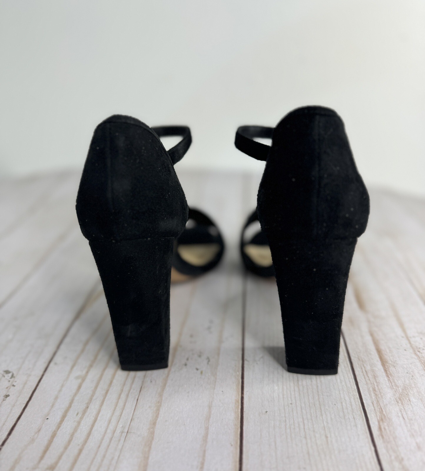 Clarks «Curtain Shine» Black Suede Block Heel Sandals US 6/ UK 3.5/ EU 36