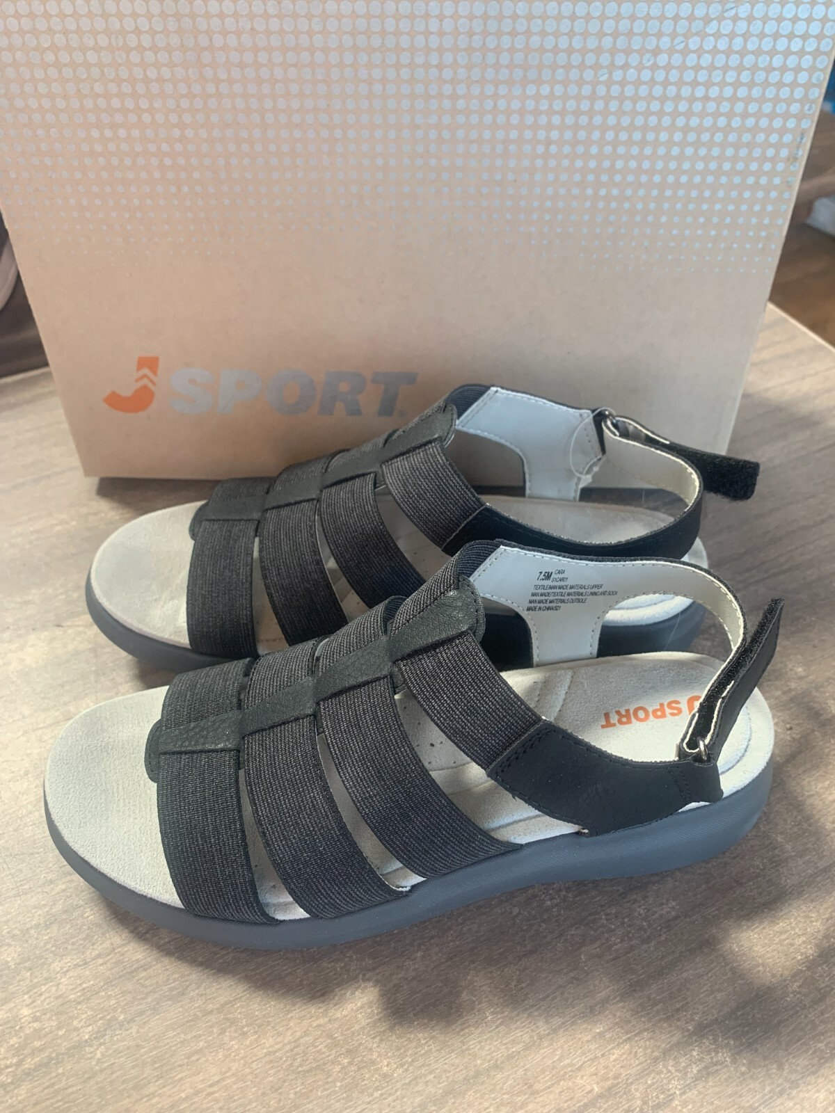 NEW Jsport Women’s Cara Black Comfort Strappy Lightweight Sandals – Pick Size