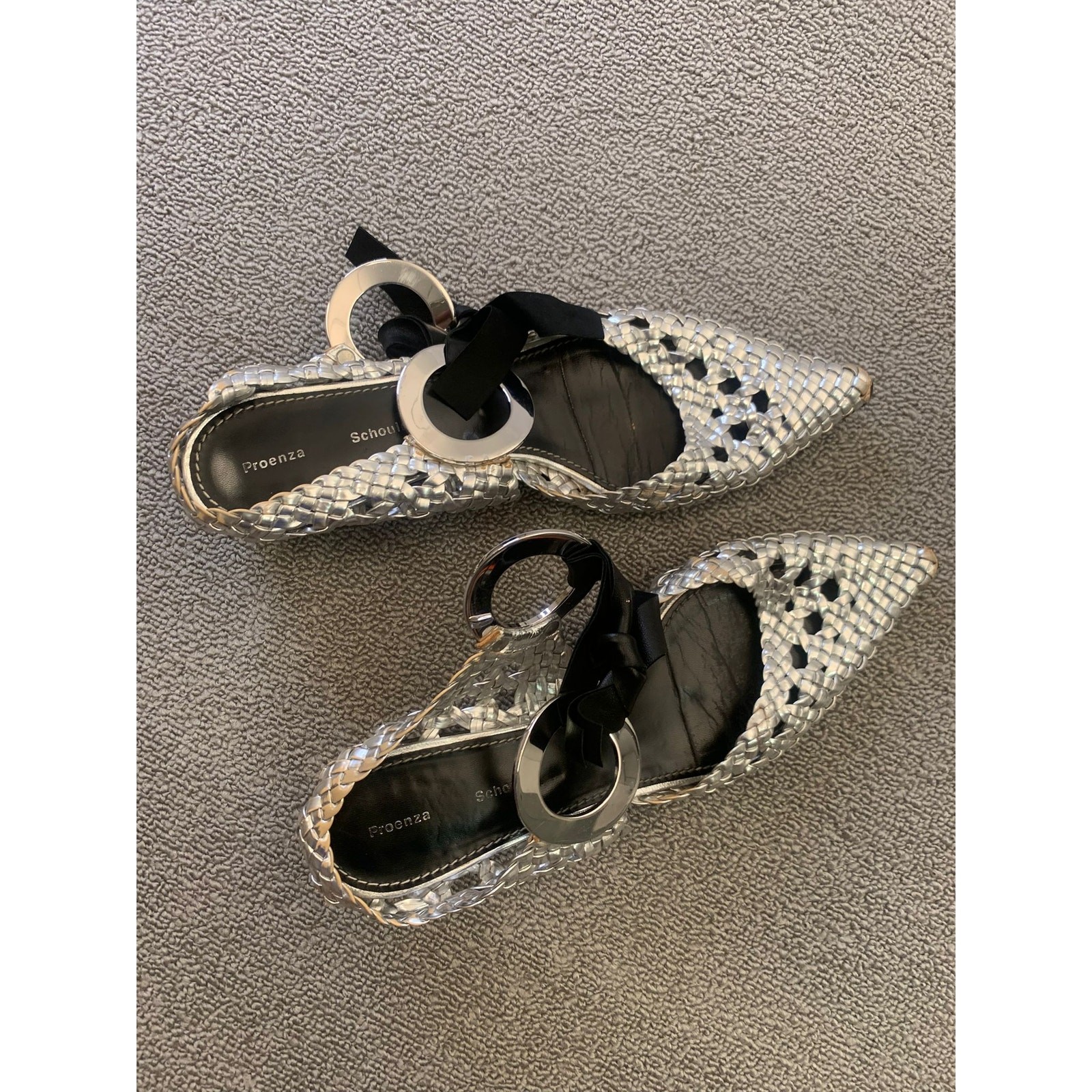 PROENZA SCHOULER Women 40.5 Silver Heel Shoes