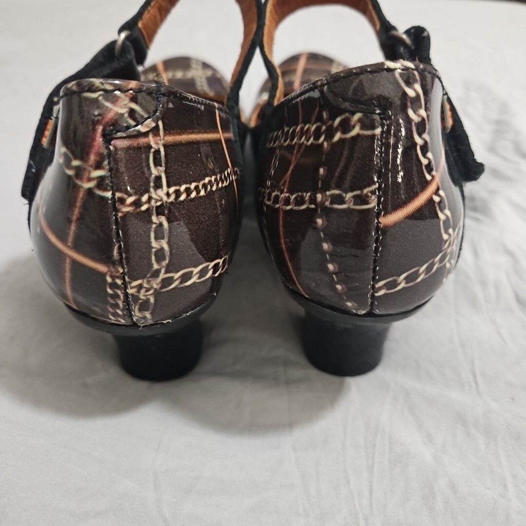 The Art Company Designer Mary Jane Printed Shoes Brown Chain Spain Size 36 US 6