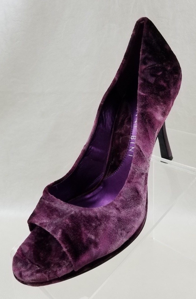 Gianni Bini Stiletto Heels Peep Toe Pink Velvet Textile Multi Shoes (2 Szs) NEW