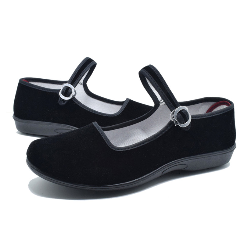 NEW Women’s Chinese Black Cotton Shoes Ballerina Ballet Flats Shoes Breathable