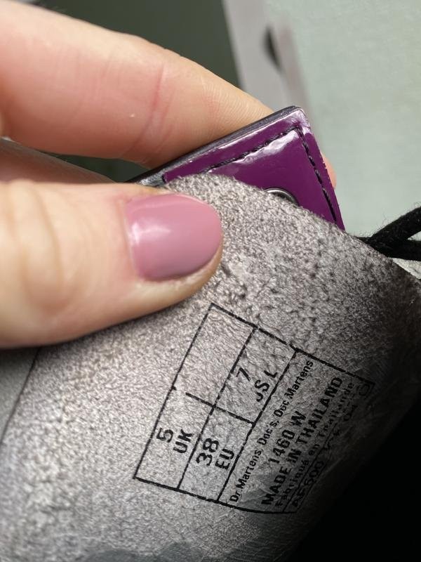 Women Dr Martens Boots Purple Leather 38 #8KE2