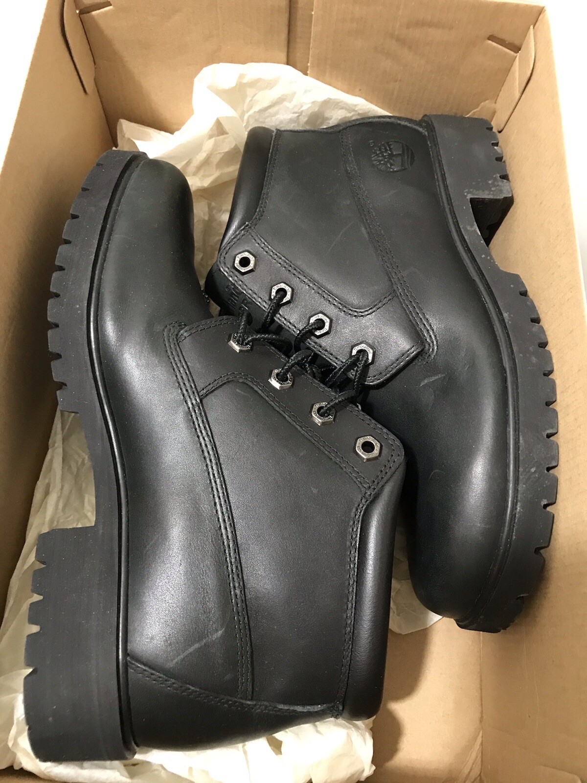 Timberland Women’s Black leather Boots US 8.5M NIB$250 Big Sale