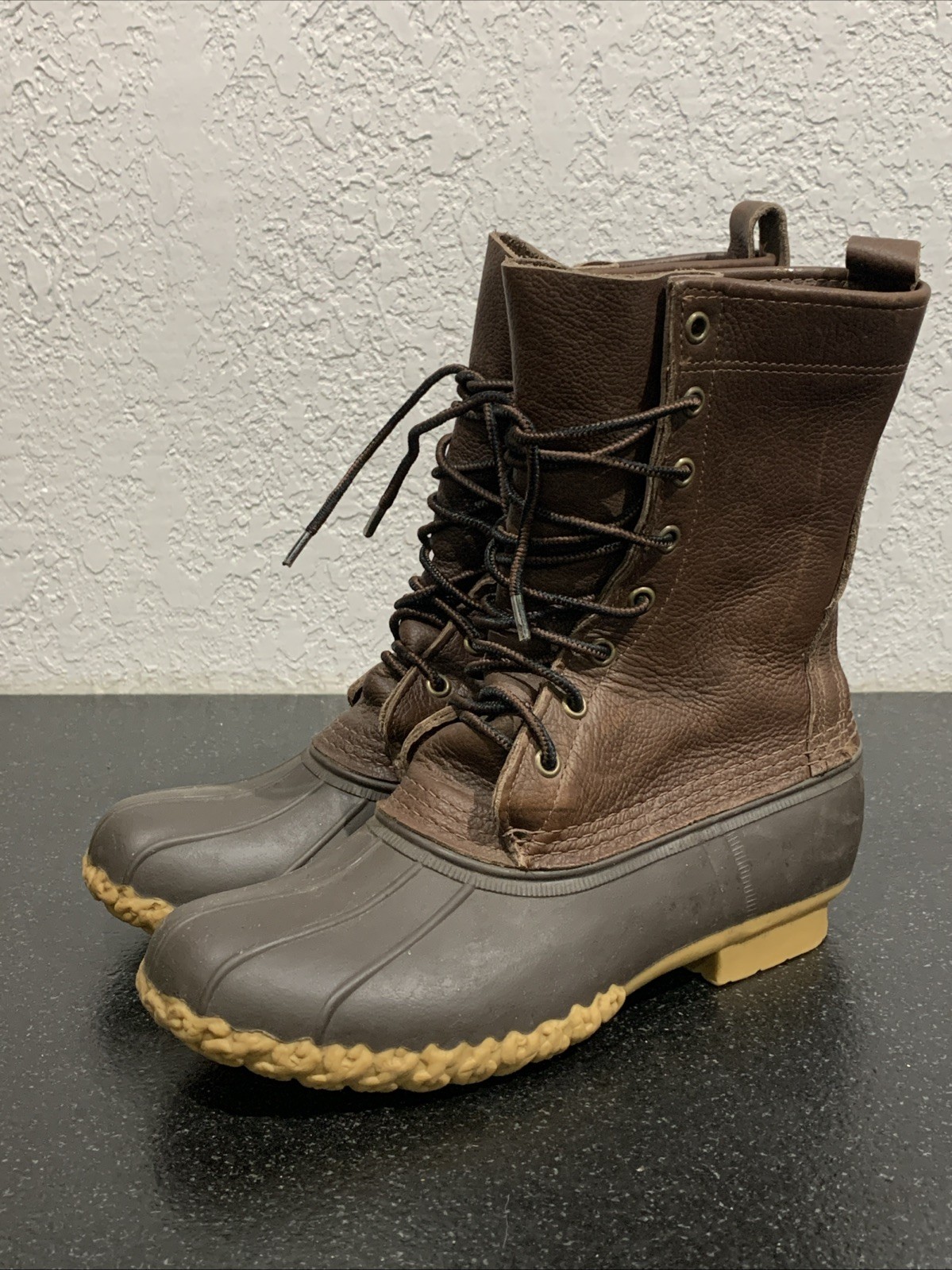 LL Bean Duck Boots Womens 7M Brown Insulated Pack Snow Winter Maine Hunting USA