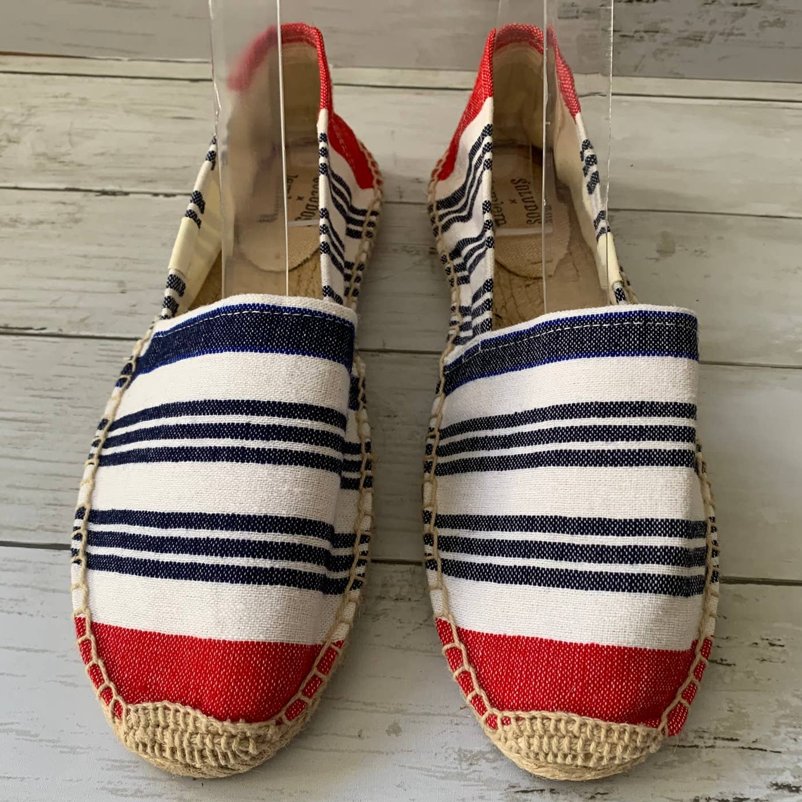 NEW Soludos x Lem Lem Espadrille Comfort Slip-On Shoes in White/Cherry Red