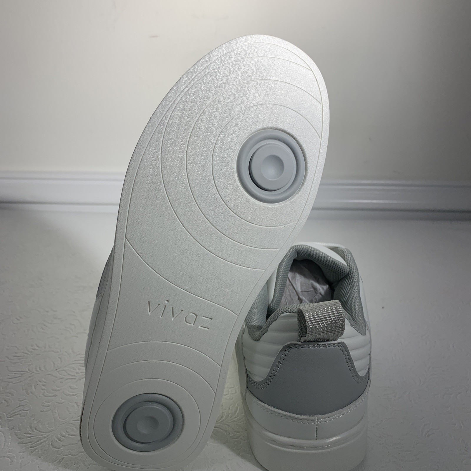 Vivaz White Silver Dance Lace Up Sneakers Unisex Men Women