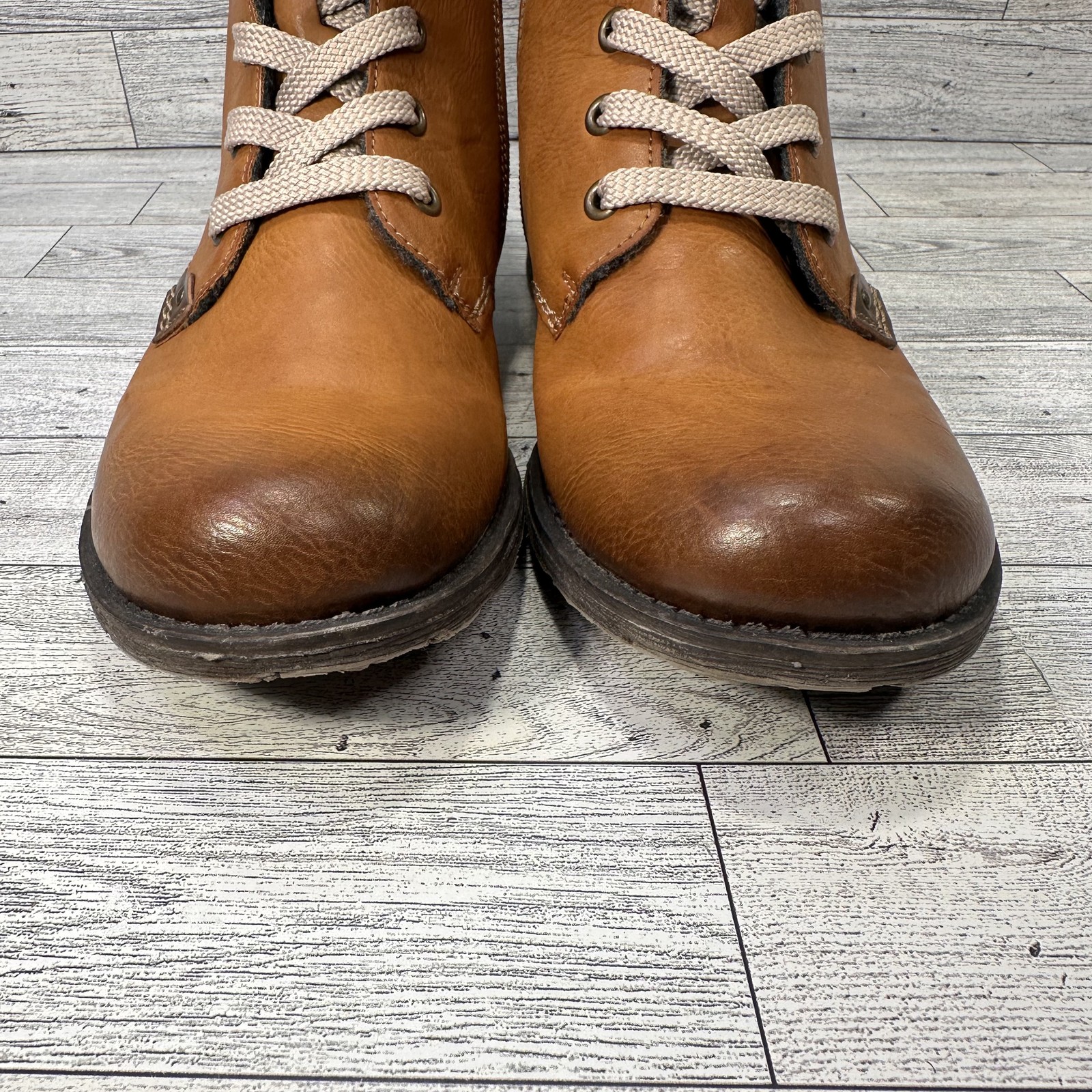 Rieker Boots Women Size 7.5 Brown Combat Style Euro Street Edgy Vintage inspired