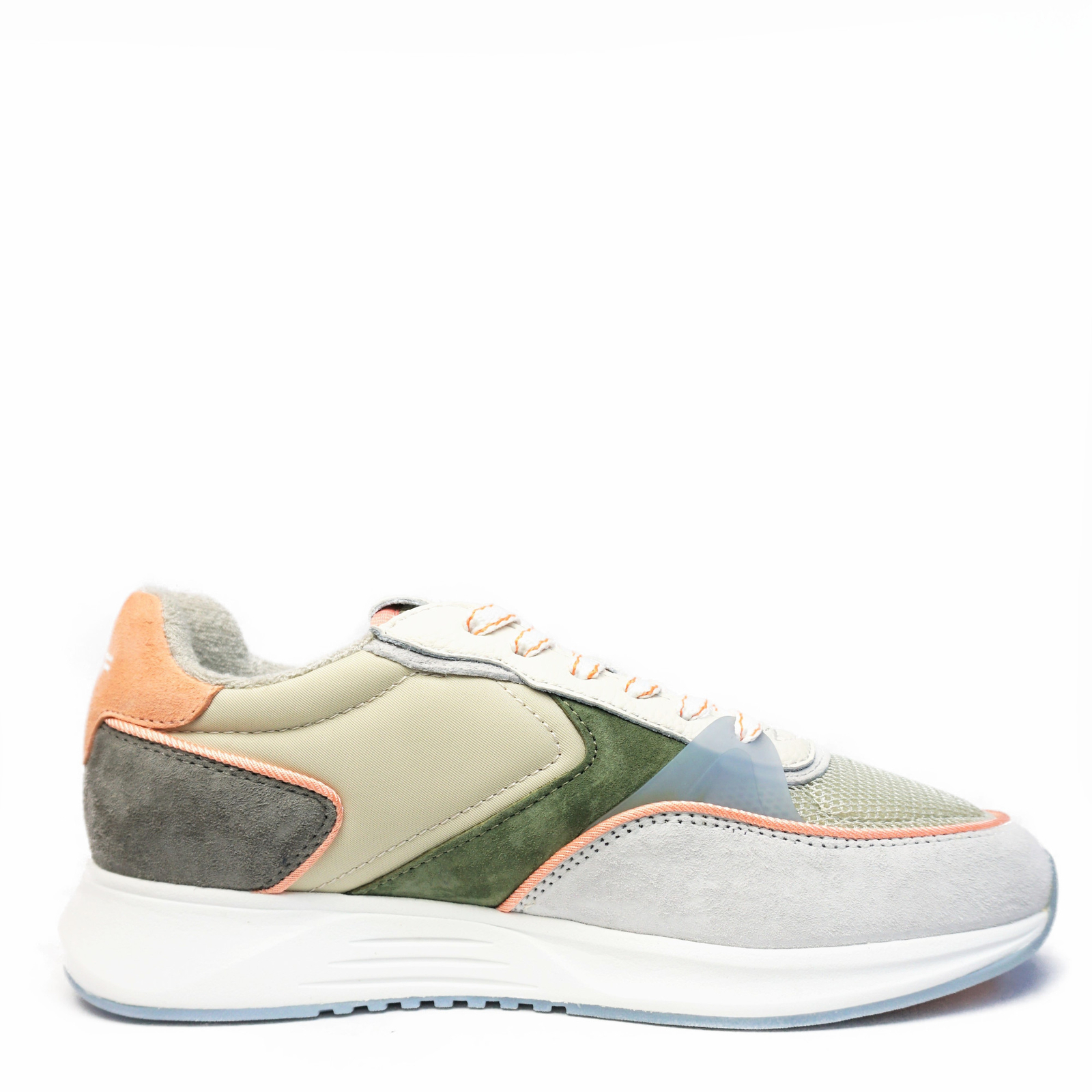 THE HOFF PILSEN WOMEN’S SNEAKER IN LEATHER AND FABRIC WITH REMOVABLE FOOTBED GRE
