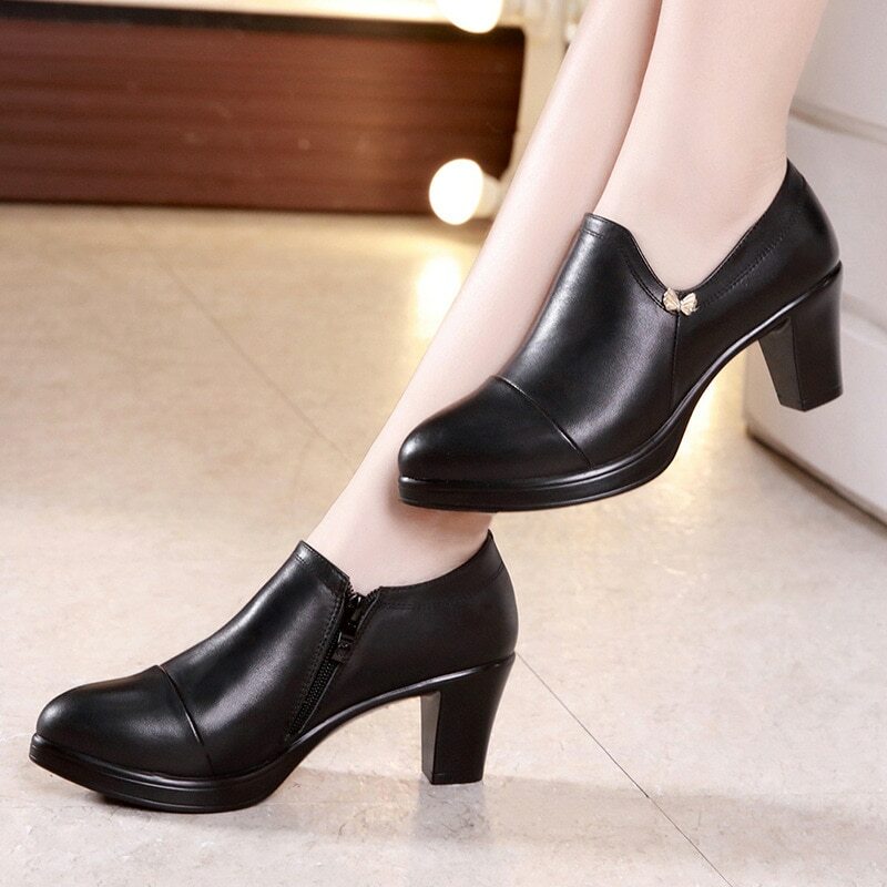 Womens Platform Pointed Toe High Heel Thick Heel Party Pumps Shoes Office New