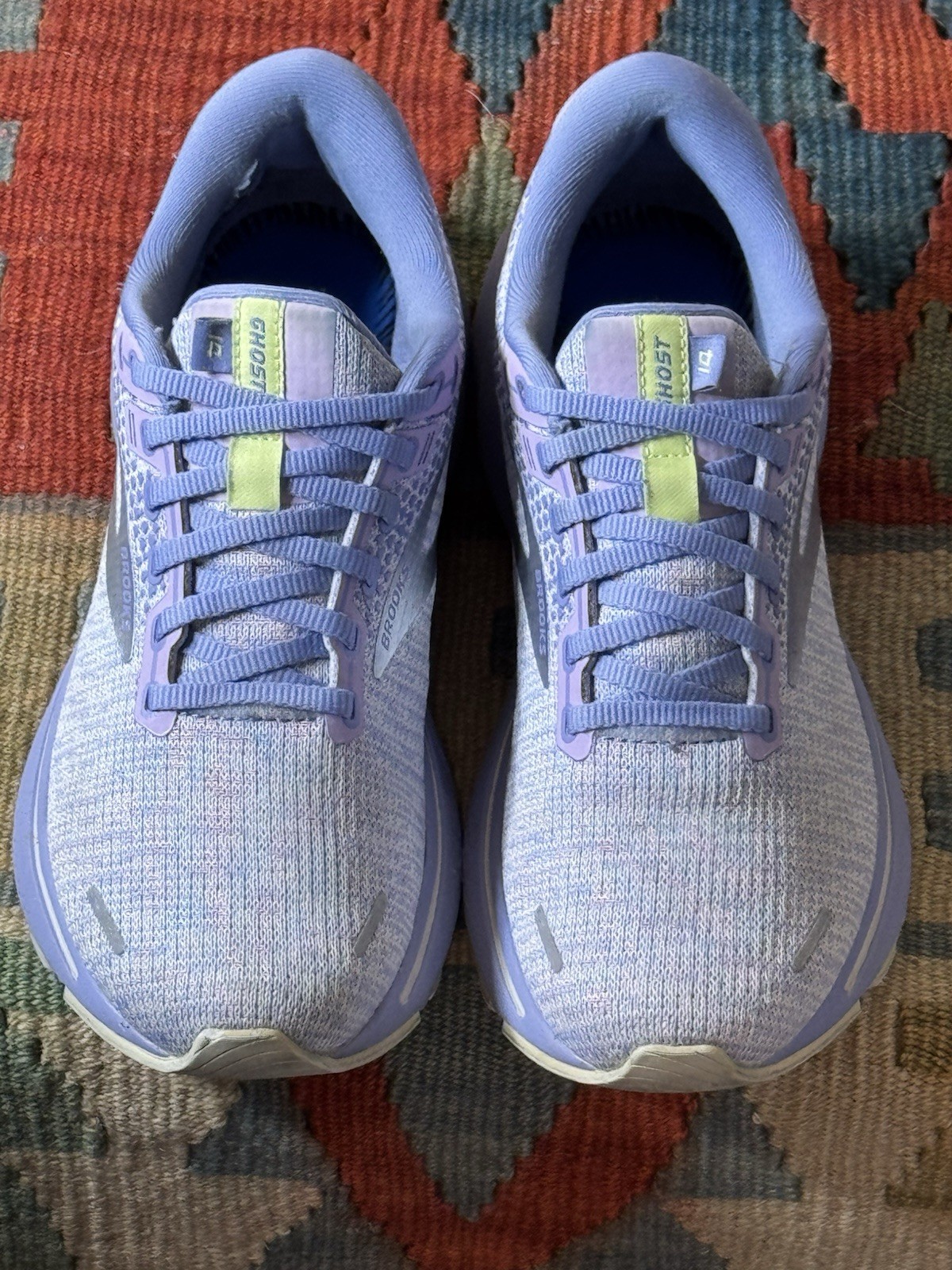 BROOKS Ghost 14 ‘Lilac Purple Lime’ Women’s Size 7 B *NO INSOLES* 1203561B566
