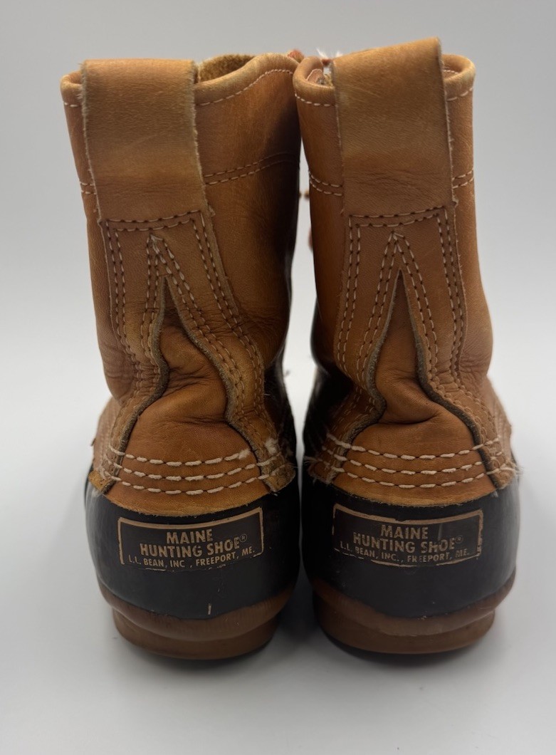 VTG LL Bean Boots Maine Hunting Shoe Unlined Women Size 9 Made In USA 7” L