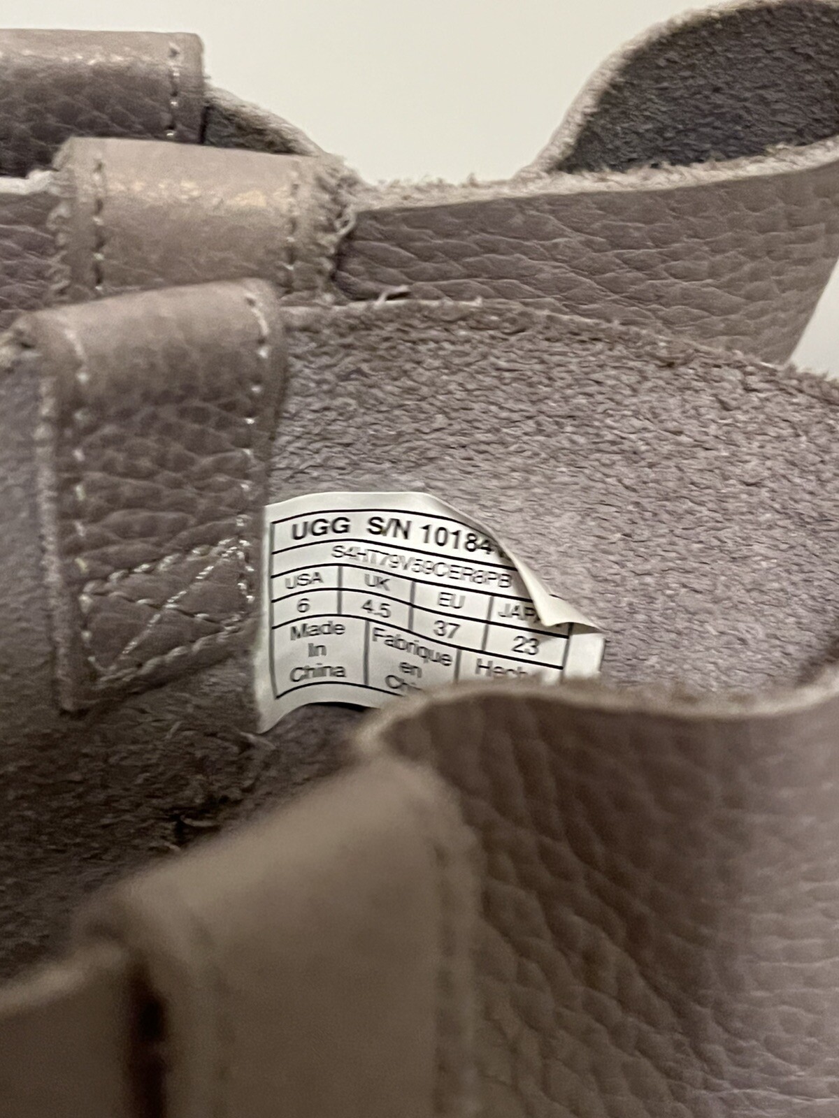 UGG CLASSIC UNLINED GRAY TAUPE LEATHER BOOTS WOMEN US 6 EUR 37 EUC!