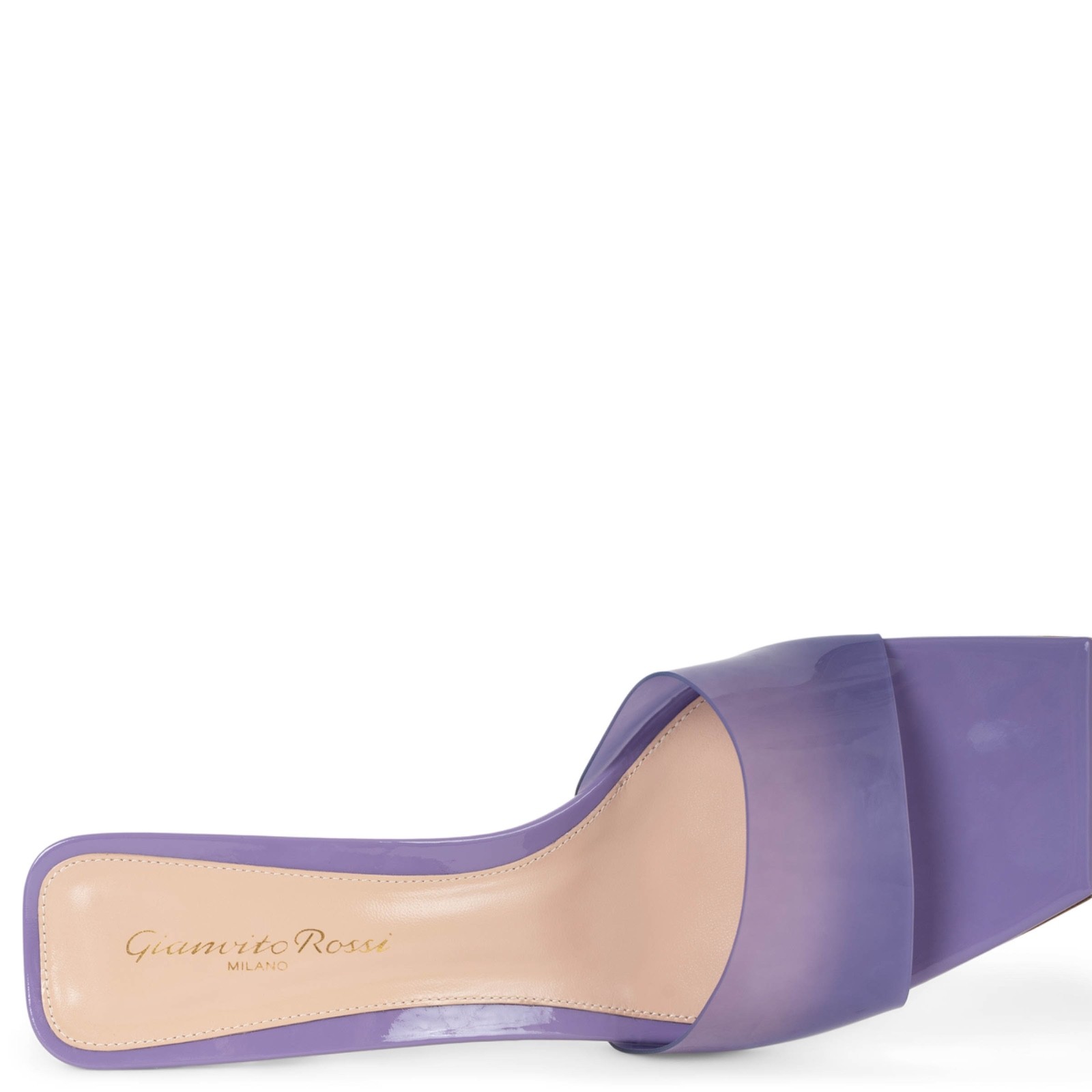 74231 auth GIANVITO ROSSI purple plexi COMSIC 55 GLASS Sandals Shoes 38.5
