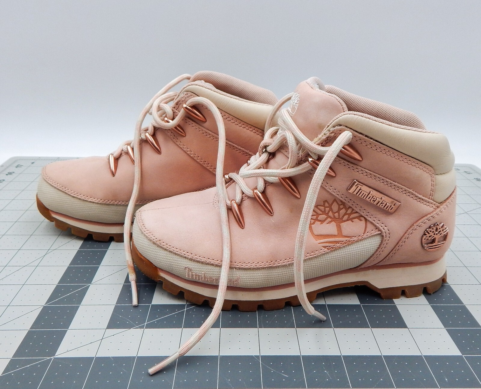Timberland Women’s Euro Sprint Light Pink Sz 5.5 Girls Nubuck Ankle Hiker Boots
