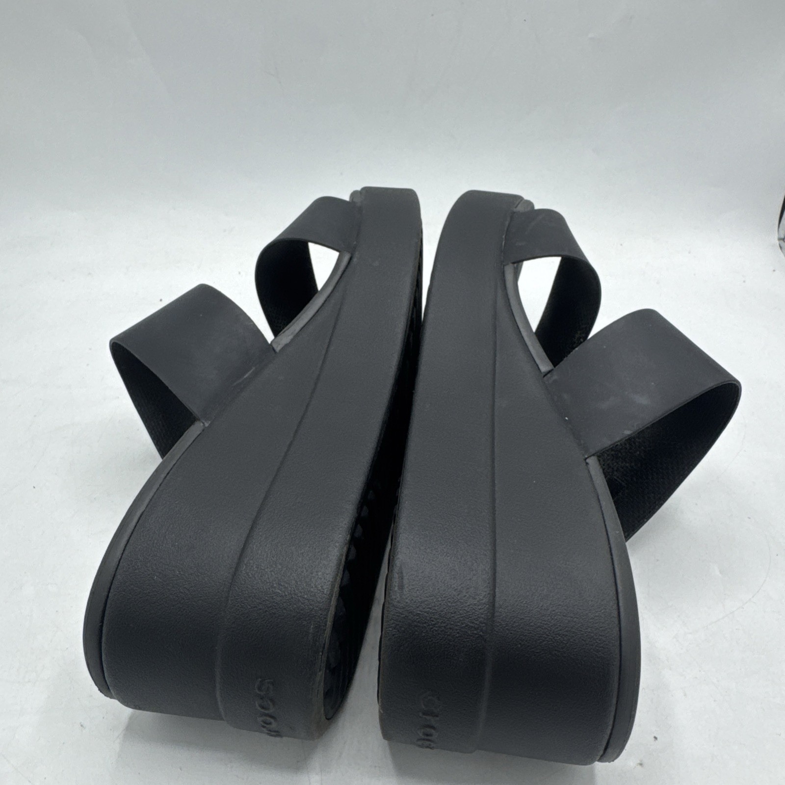 Crocs Brooklyn Mid Wedge Platform Slide Sandals Womens 10 Black Lite Ride