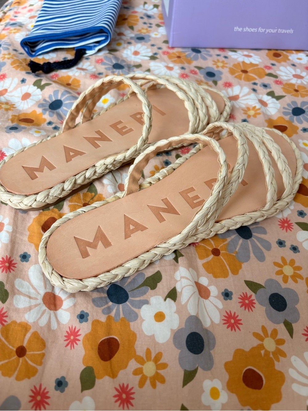 Tuckernuck Manebí Braided Strap Nude Slide Sandals – size 8.5/39