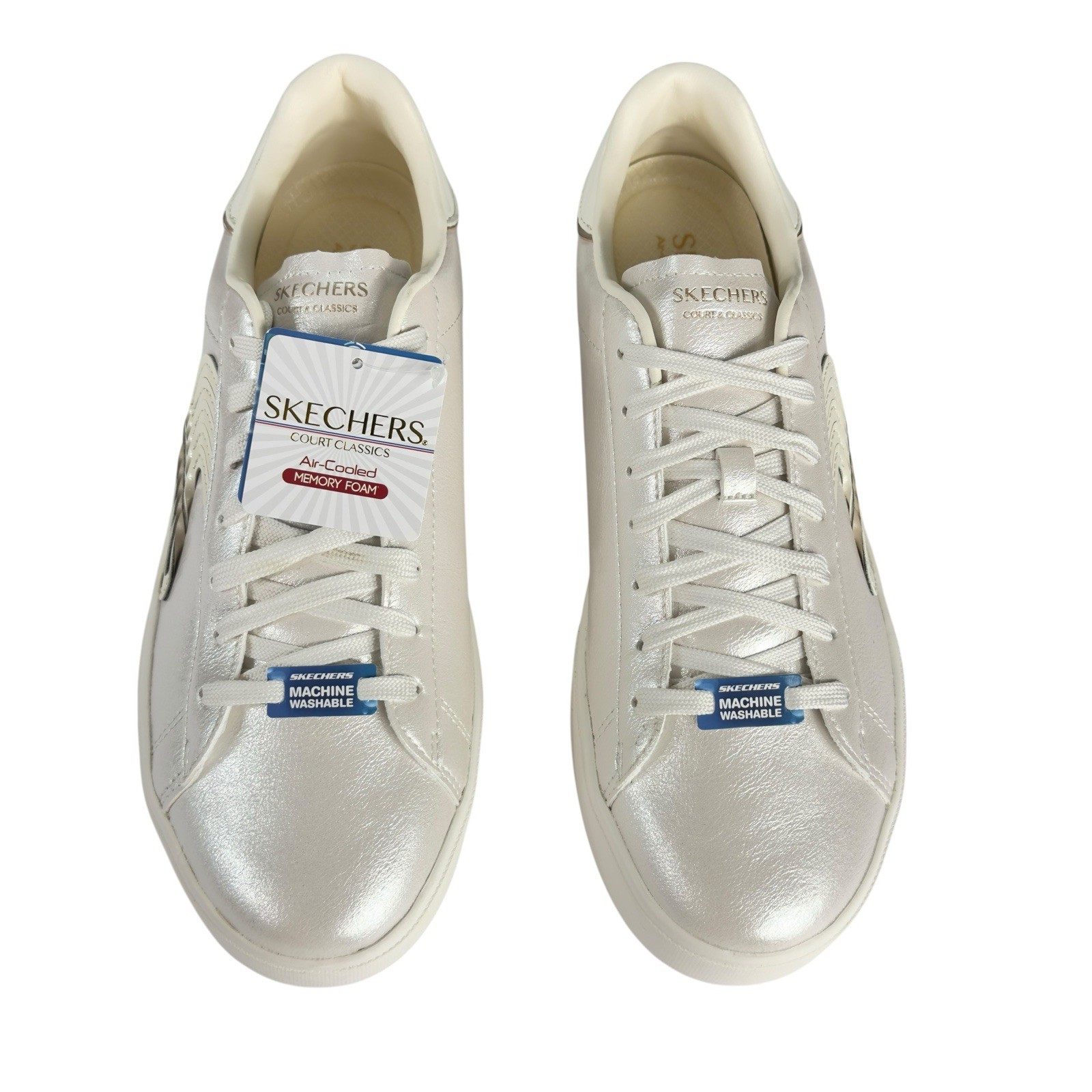 Skechers Eden LX Slight Shimmer Women’s 10 Off-White Sneaker Memory Foam 185057