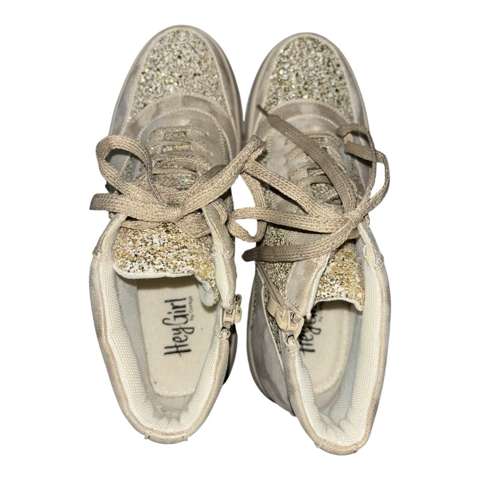 NWOT Corky’s Hey Girl Womens 7 Flashy High Top Sneakers Clear Rhinestone Sparkle