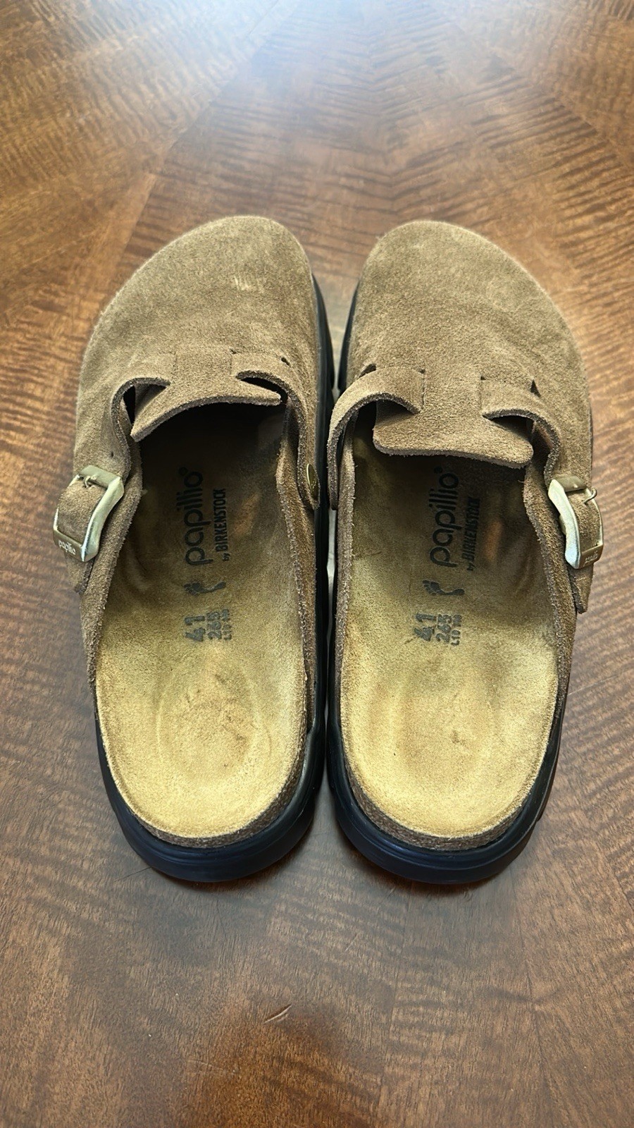 BIRKENSTOCK Papillo Boston Chunky Dark Tea/Brown SIZE 41 10-10.5 Women 8-8.5 Men