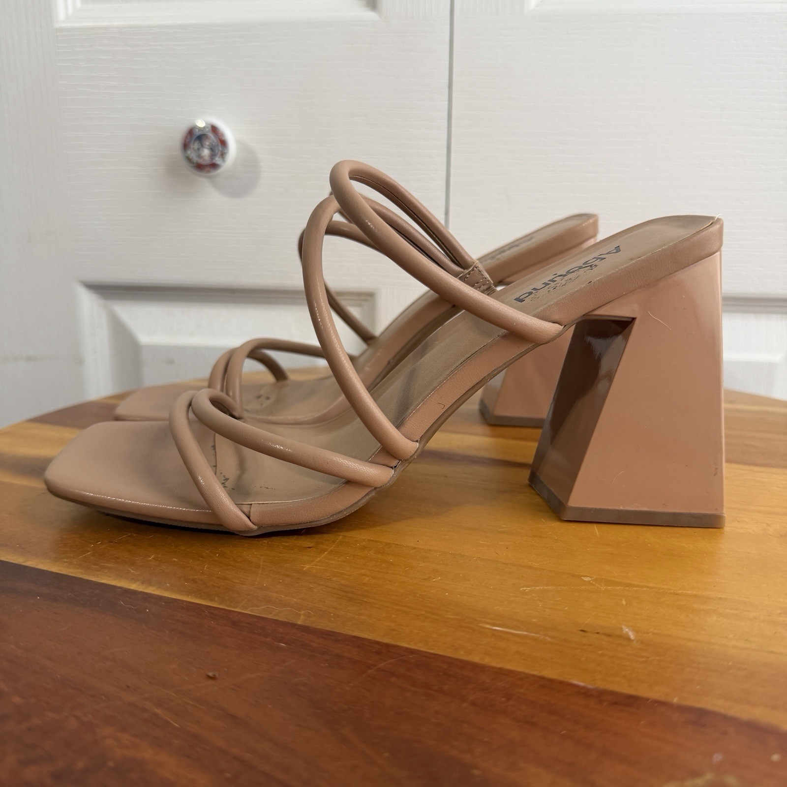 Abound Austyn Strappy Beige Heels Women’s Size 7.5 Business Formal Boho Office