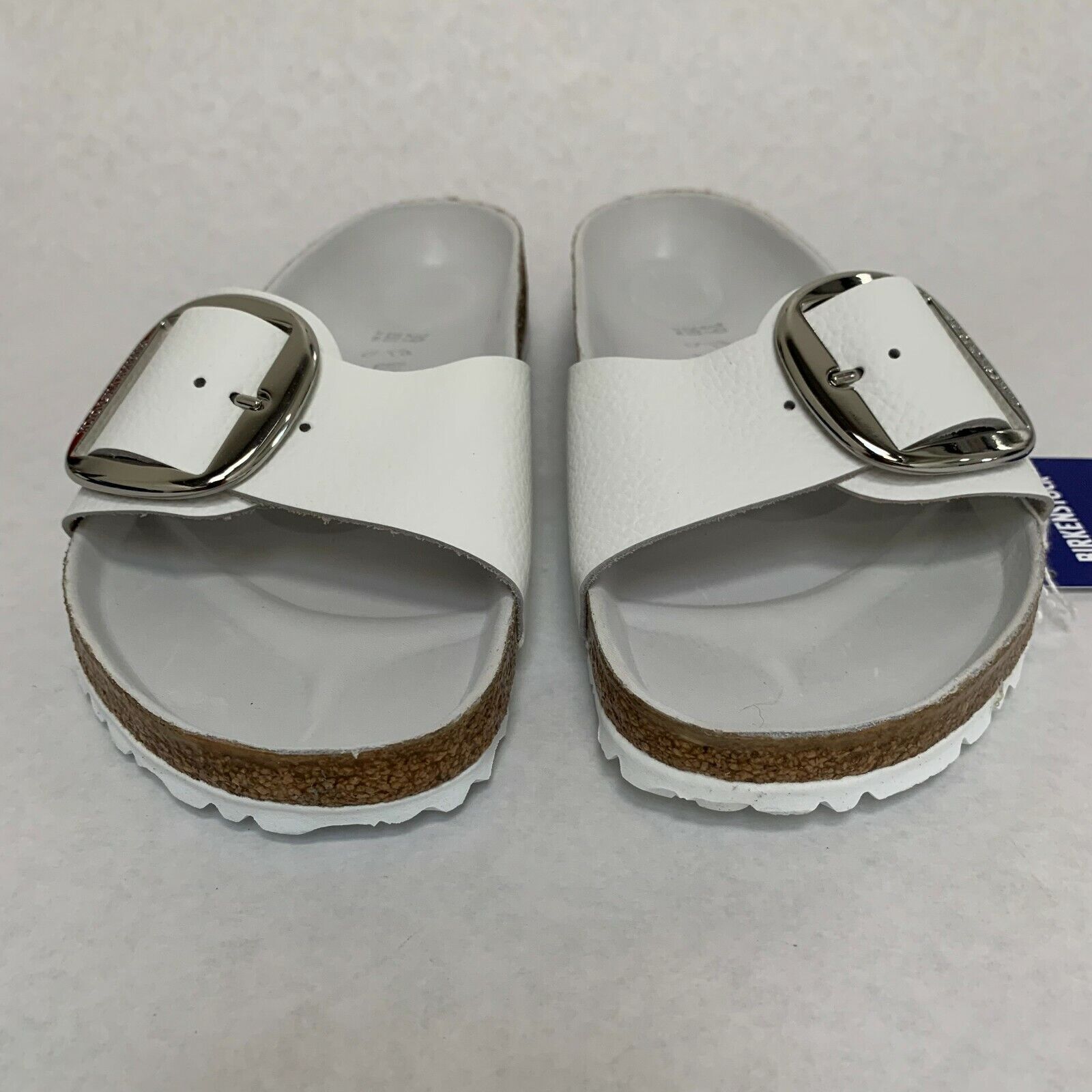 Birkenstock New w/ Box Madrid Big Buckle White Oiled Leather Exquisite Regular