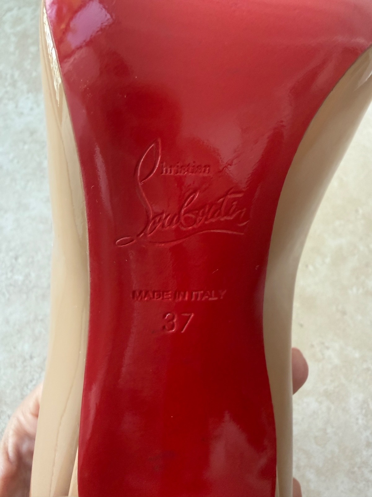 Christian Louboutin Corneille Patent 100 Leather Nude size 6 (37)