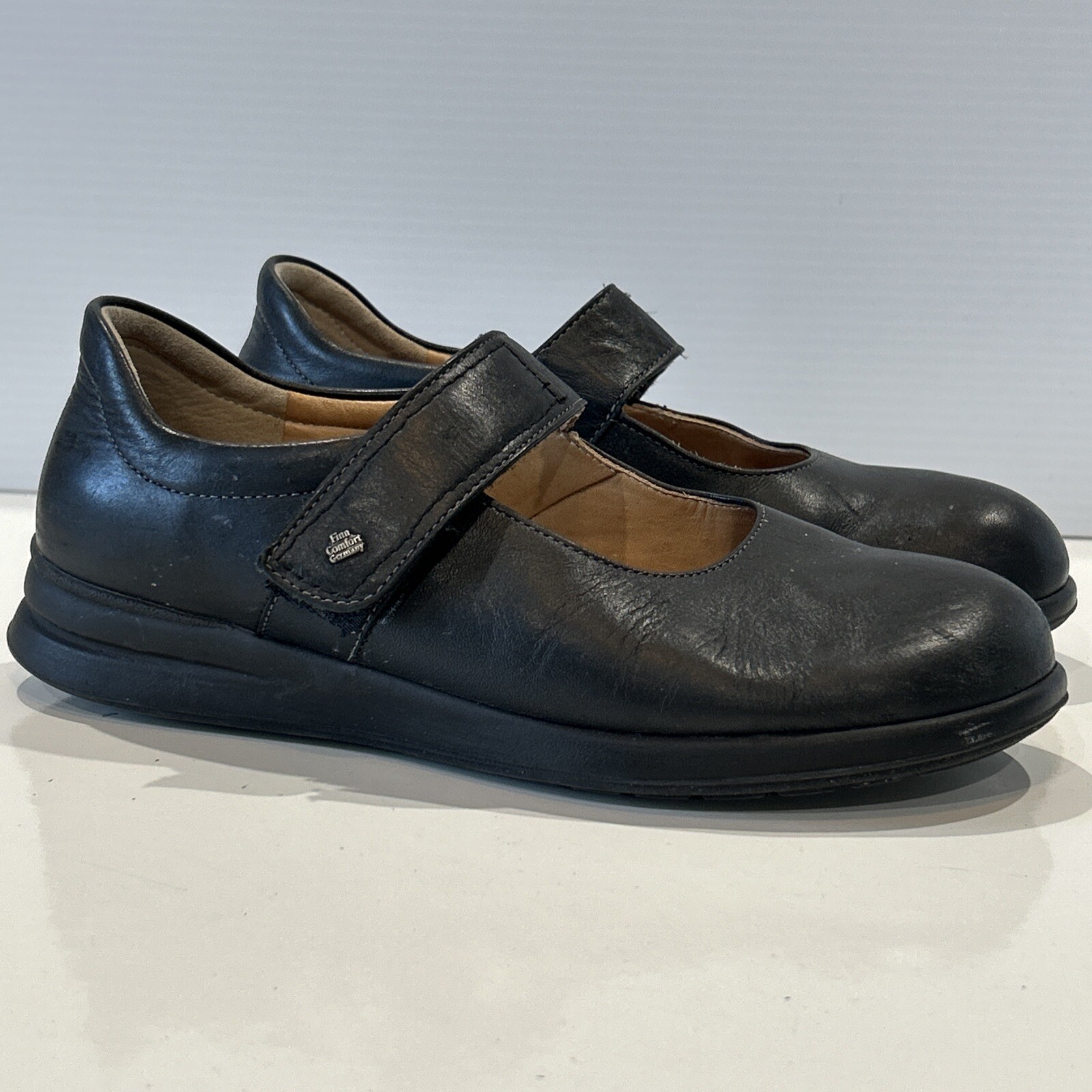 Finn Comfort Germany Black Leather Strap Mary Jane Shoes Women’s UK 7 US Size 9