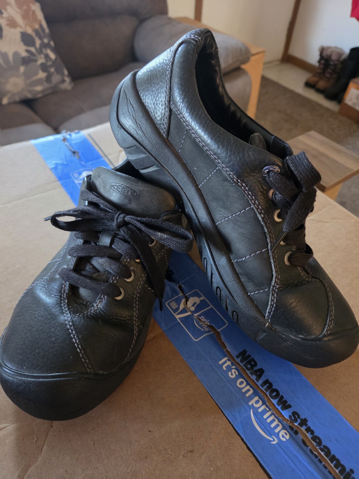 KEEN Shoes Womens 10 Presidio Casual Oxford Sneakers 1011400 Black Leather