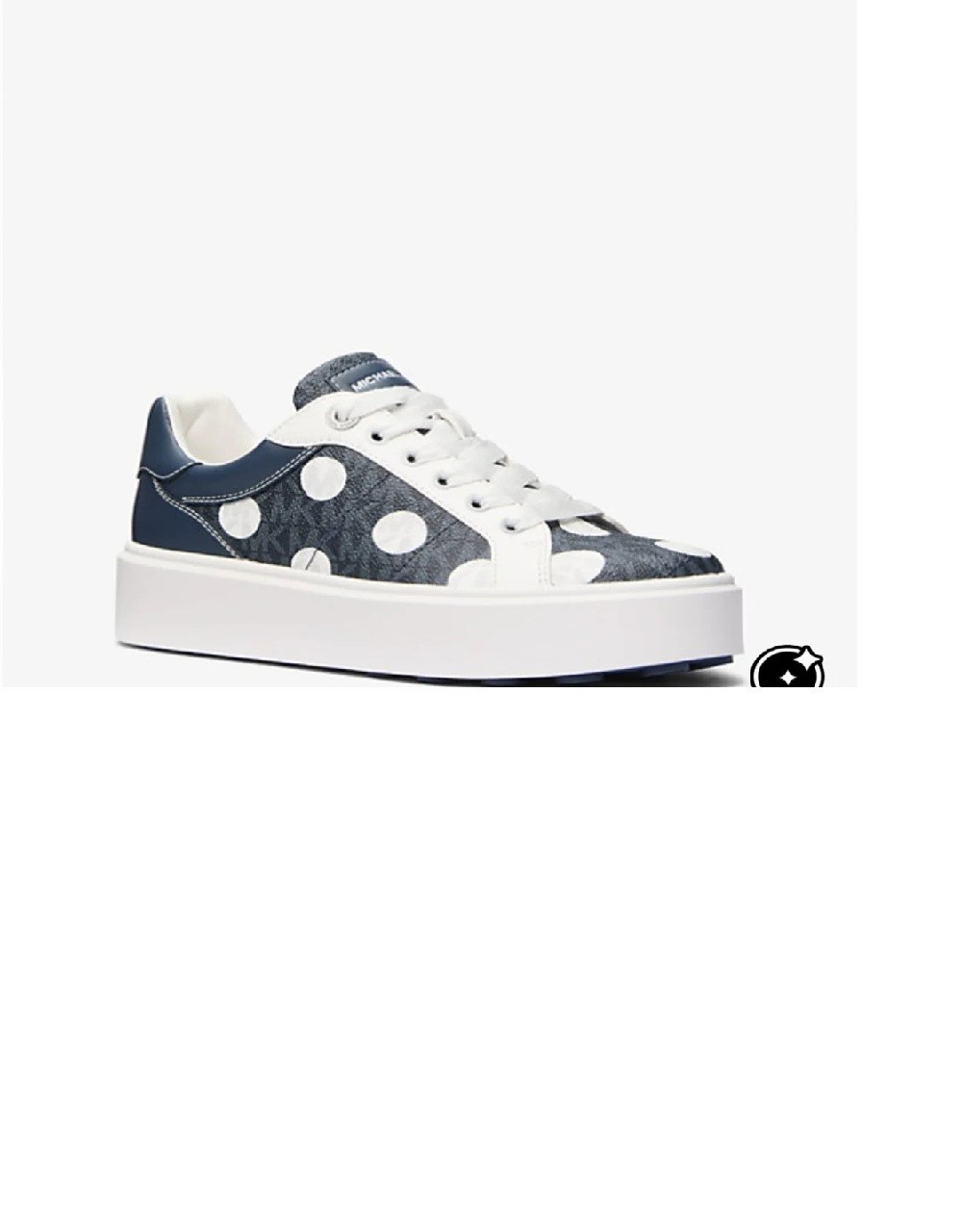Michael Kors Romey Polka Dot Blue and White Logo Platform Sneakers. size 6